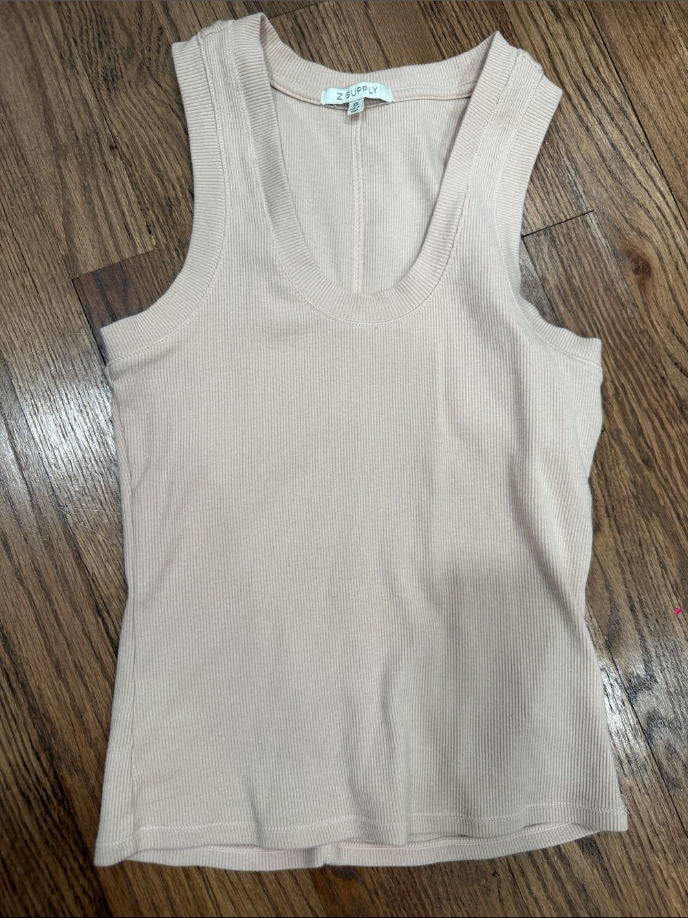 Z Supply Ribbed Scoop Neck Tank in Blush Size XS
